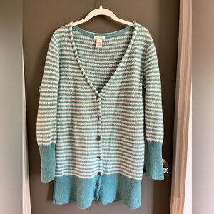 Sundance Women’s Striped Cardigan / Size L / Blue and Cream Stripes